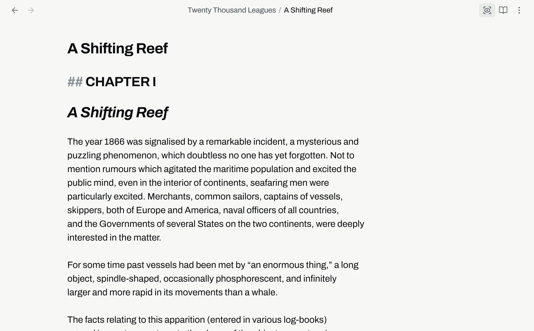 A chapter open in the Obsidian editor, with Open preview in the header.